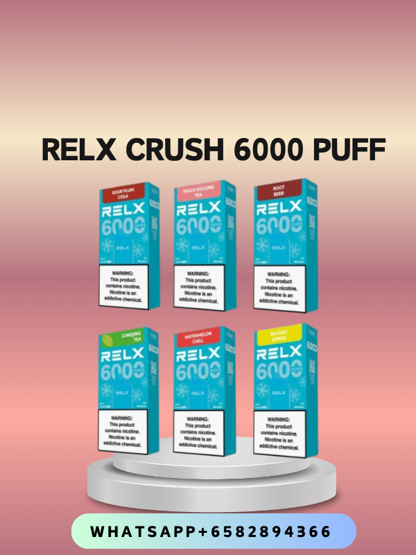 RELX CRUSH 6000 PUFF READY STOCK IN SINGAPORE